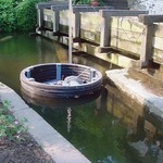 Turbine  in pit with pond full